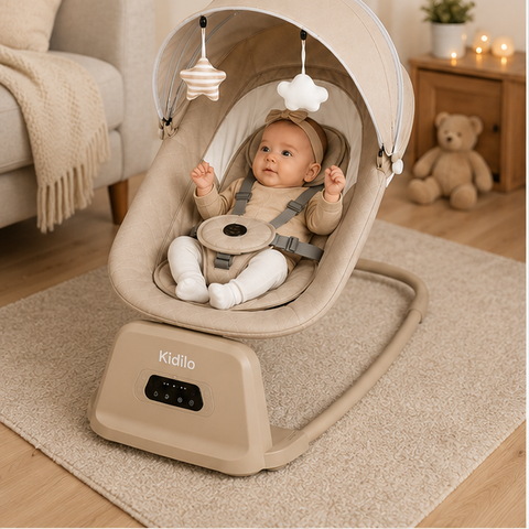 Kidilo Luxury 3-in-1 Electric Baby Swing & Rocker