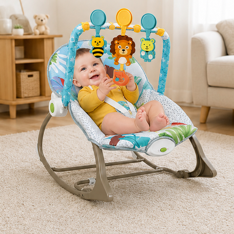 Tiibaby Infant-to-Toddler Portable Baby Rocker & Bouncer
