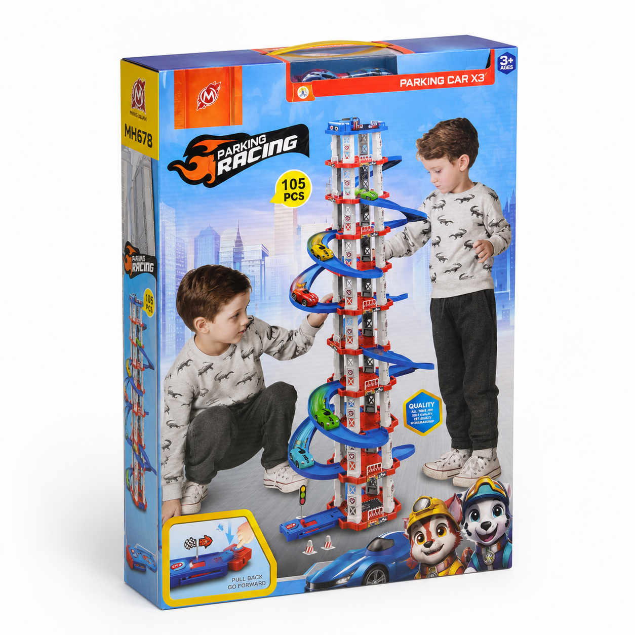 Paw Patrol Style Car Track Set for Kids