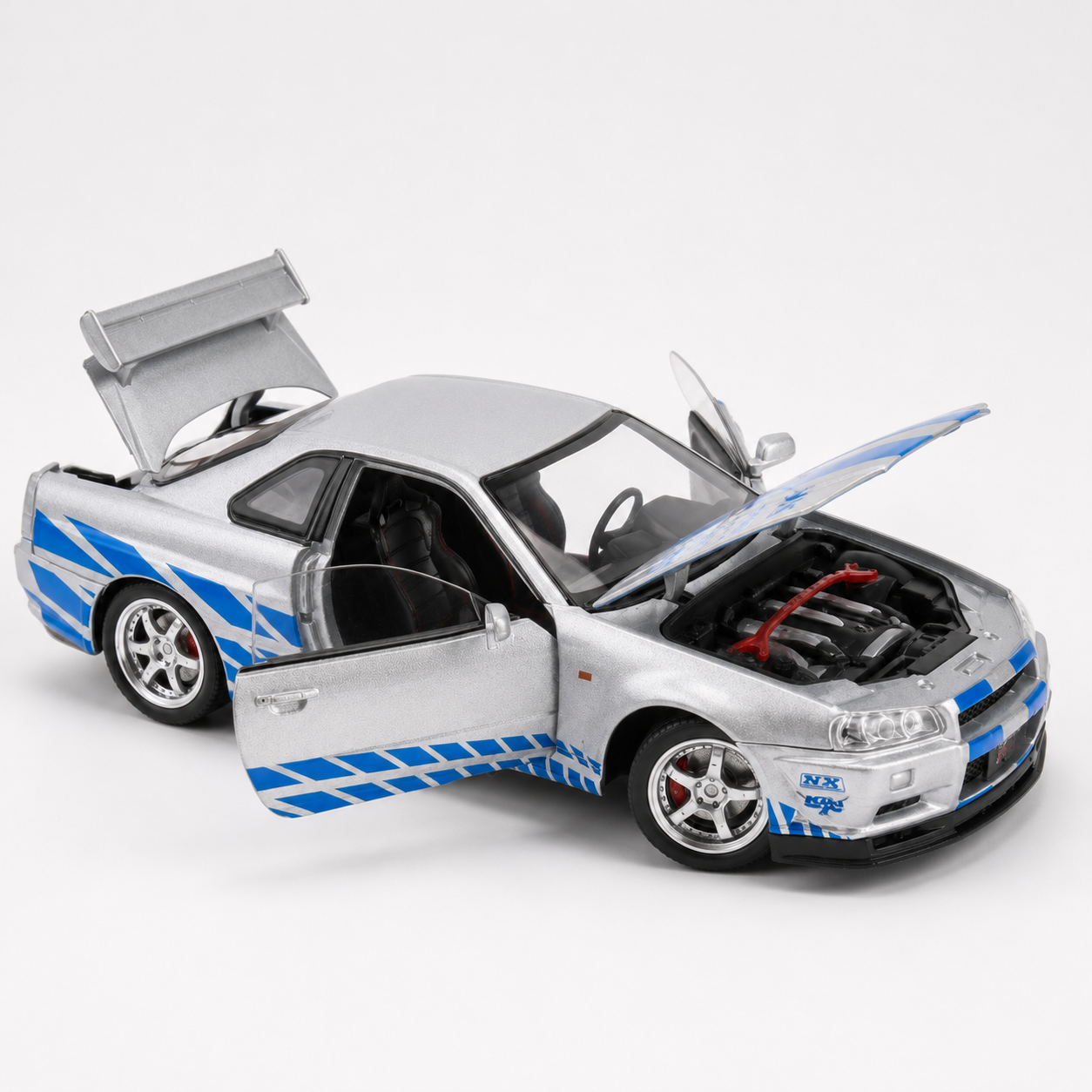 FTY-DC-014 | Silver Sports Model Car with Opening Parts