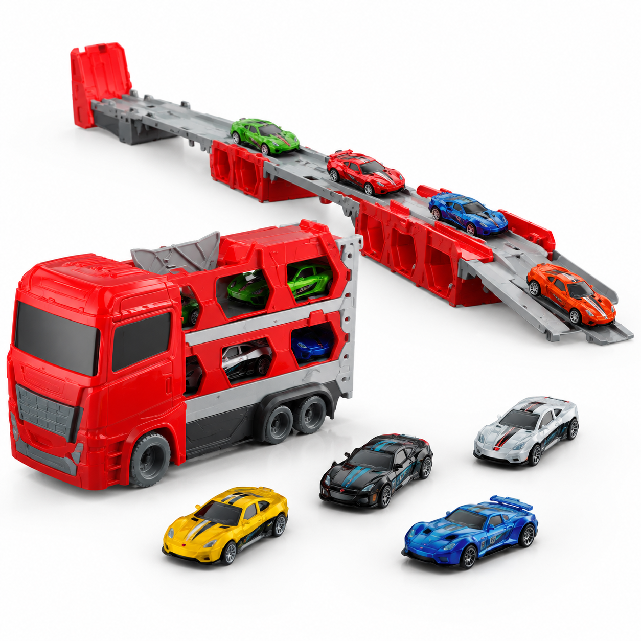 FTY-SET-016 | Car Carrier Truck with Mini Cars Set