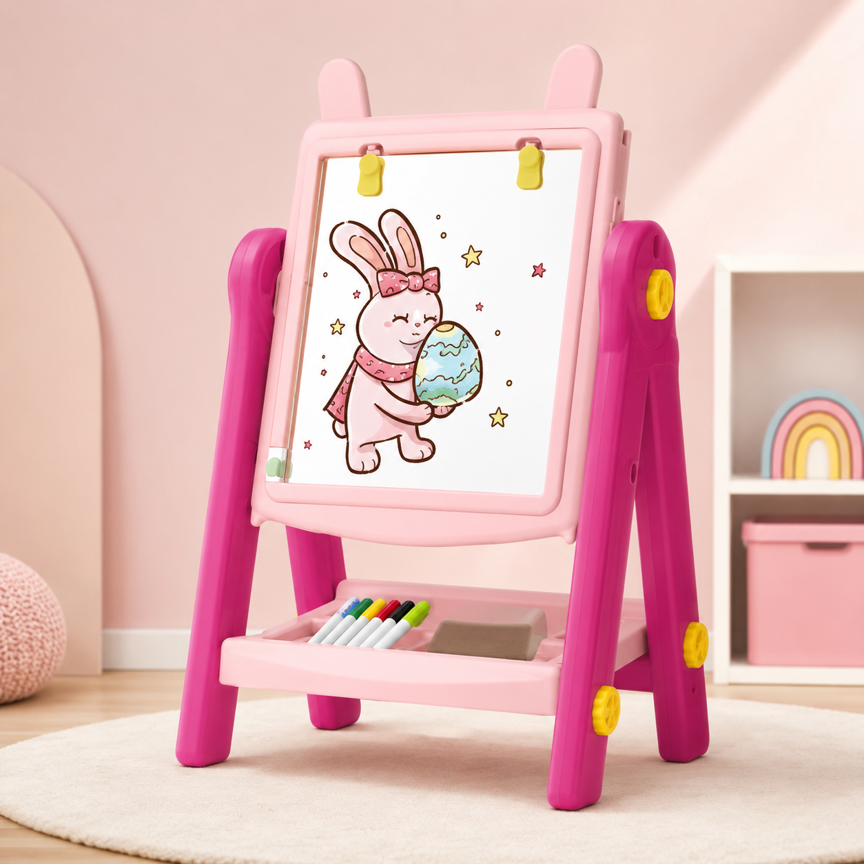 Pink Artist Drawing Board Easel Painting Set 24 Pieces