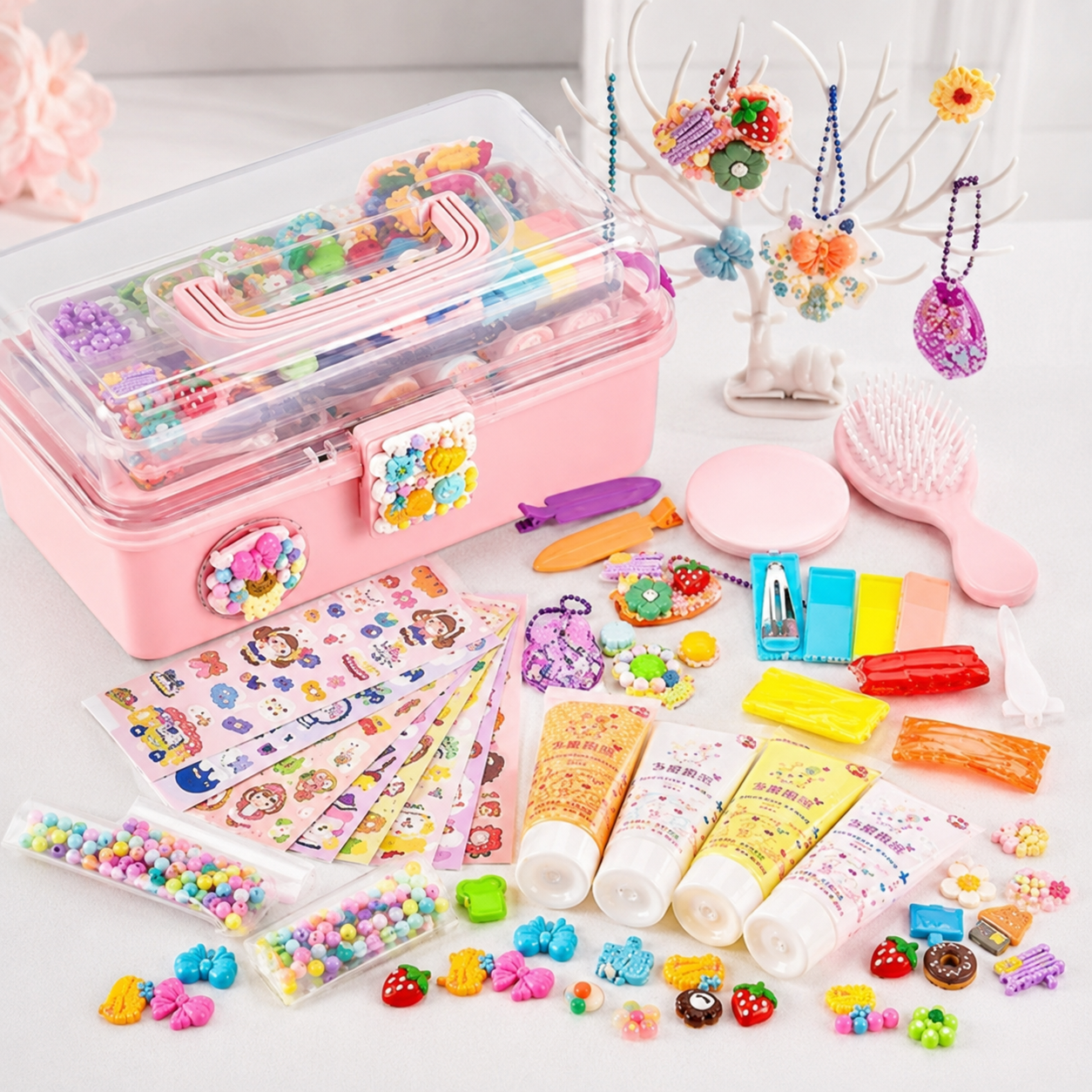 Kids Jewelry Beads DIY Make Up Series Creative Set