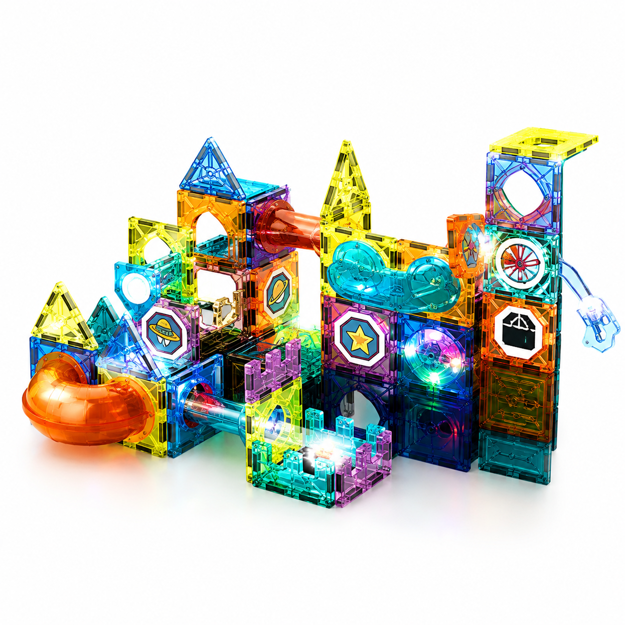 75 Pieces Magnetic Building Blocks Light Up Set