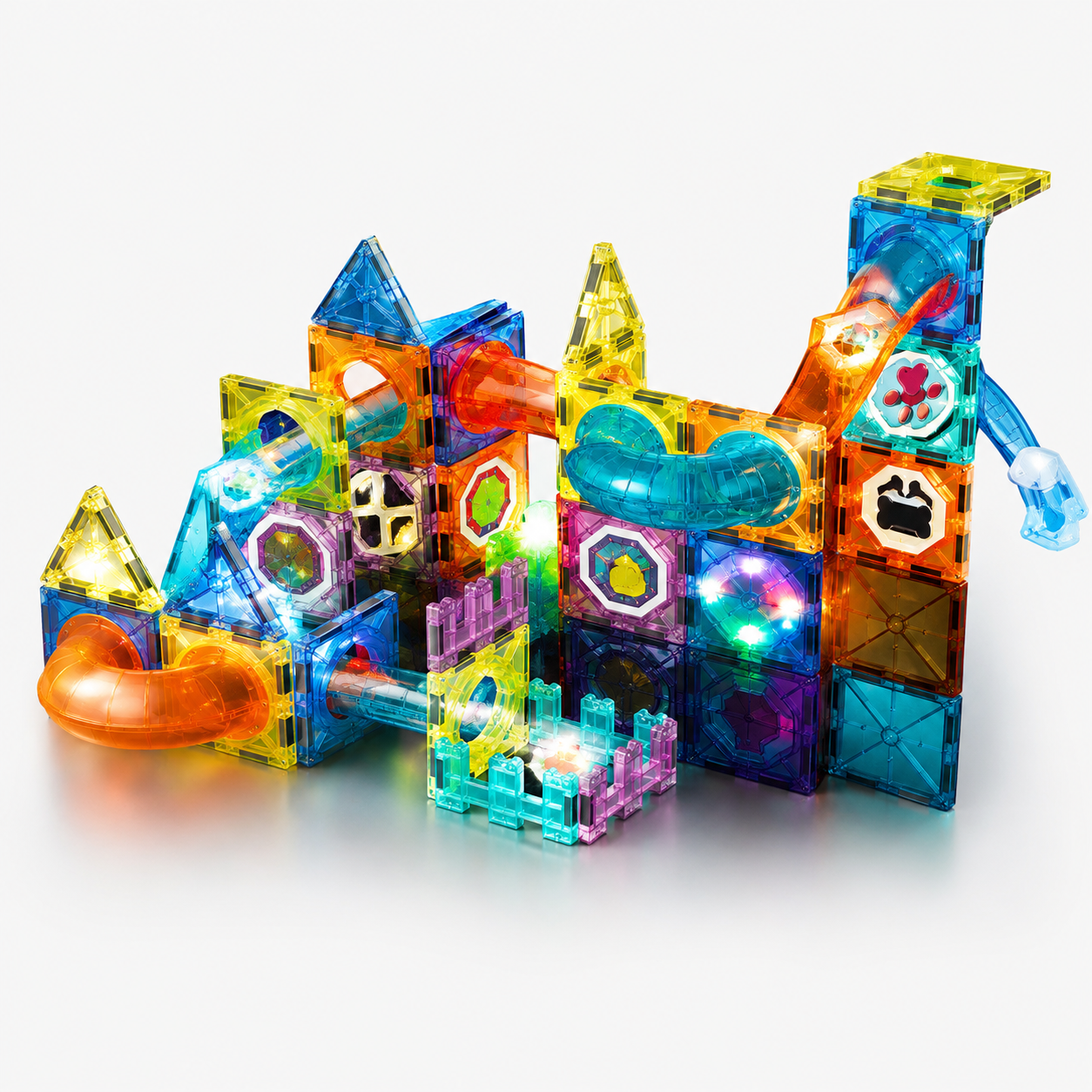 75 Pieces Magnetic Building Blocks Light Up Set