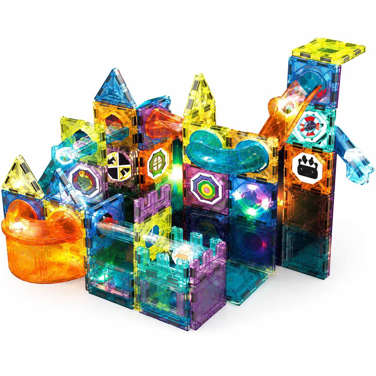 75 Pieces Magnetic Building Blocks Light Up Set