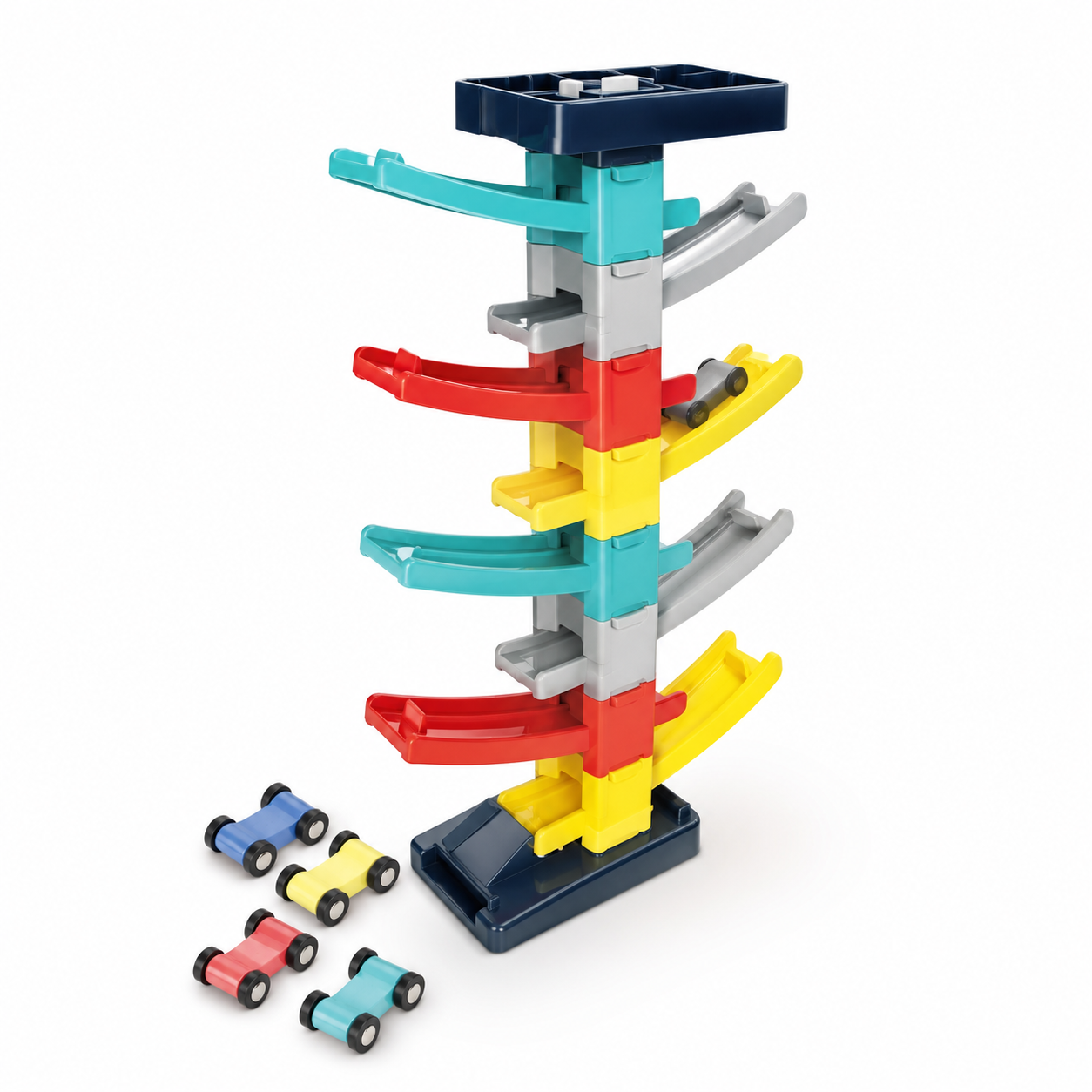 Gliding Rail Car Track Parking Play Set