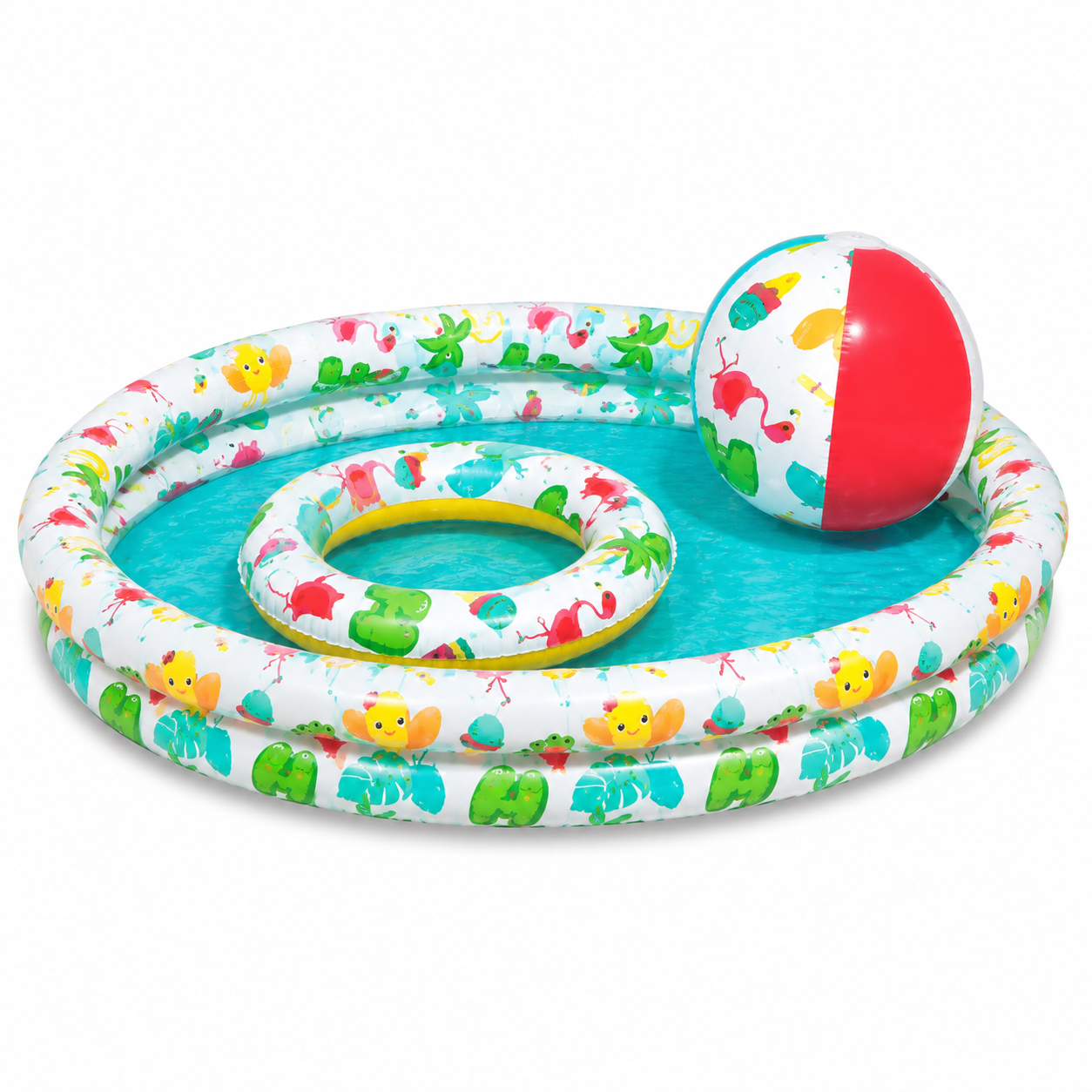 Bestway Beachtastic Play Pool Set – 48" x 8" Kids Inflatable Pool with Ball & Swim Ring