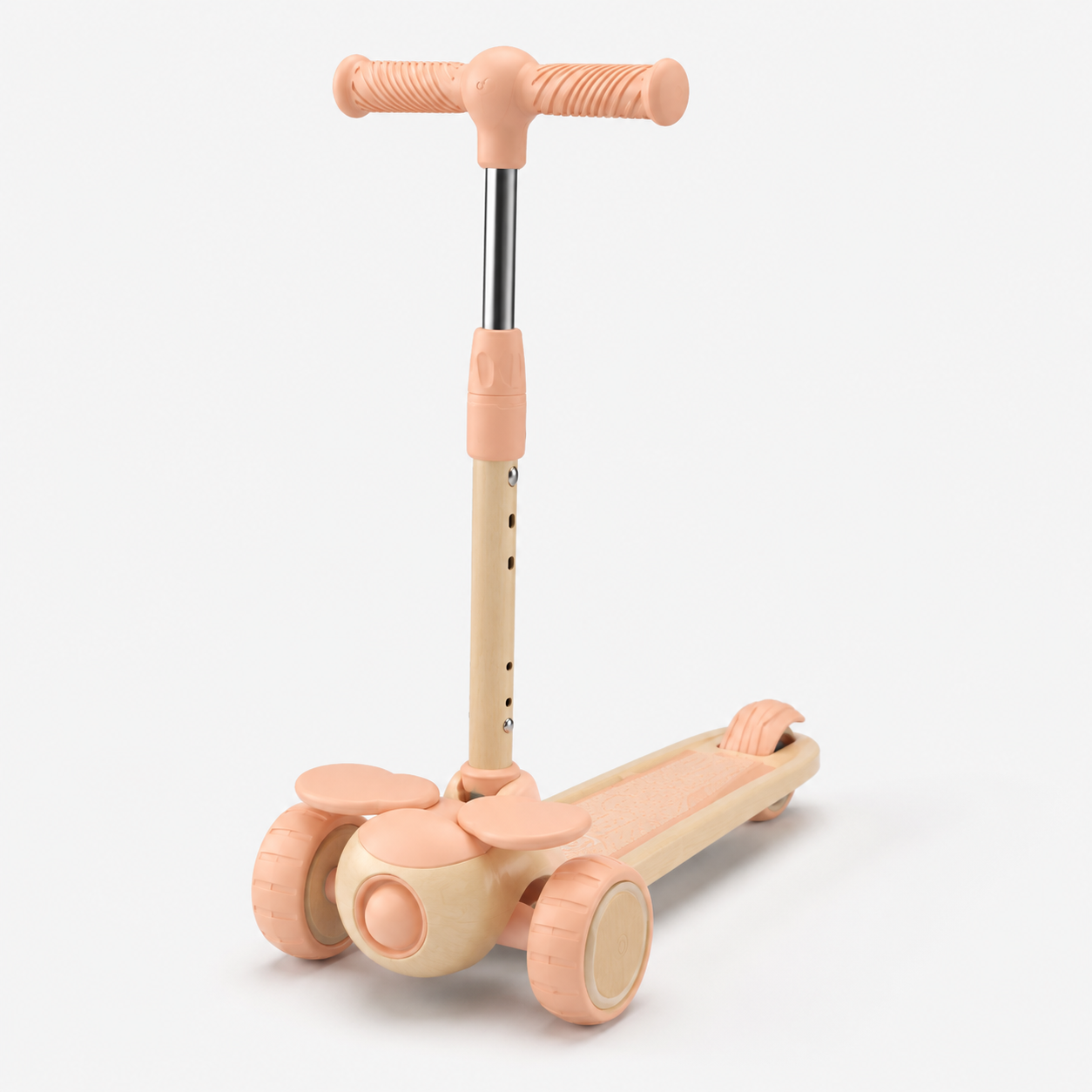 3-Wheel Scooter with Light and Sound Effects, Peach-Beige