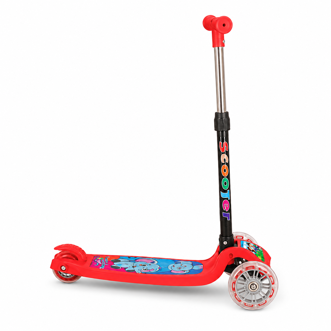 3-Wheel Foldable Kids Scooter with LED Light-Up Wheels – Adjustable Height Kick Scooter for Boys & Girls