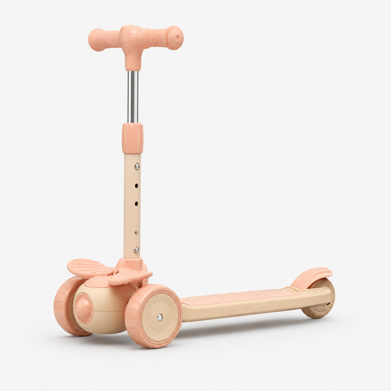 3-Wheel Scooter with Light and Sound Effects, Peach-Beige
