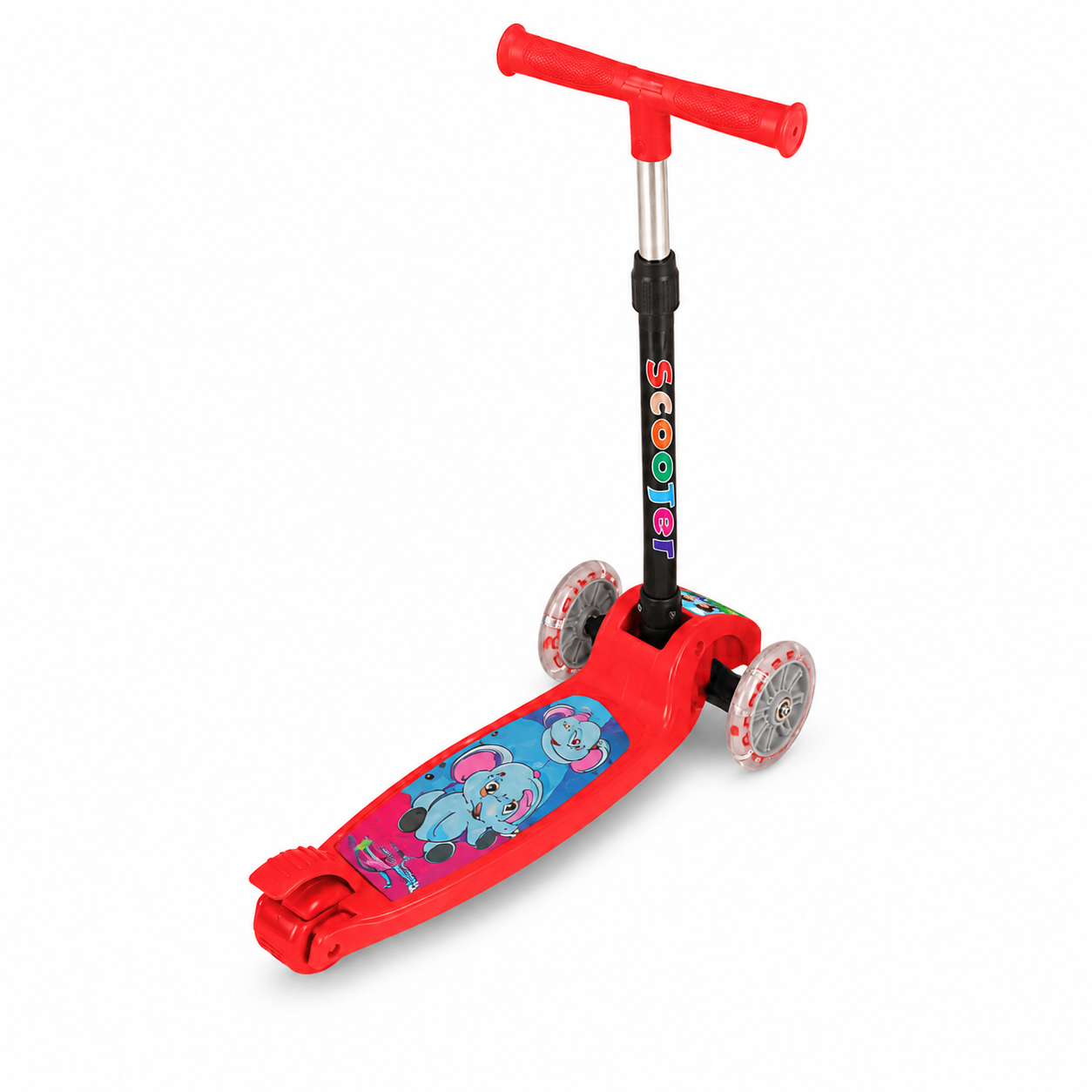 3-Wheel Foldable Kids Scooter with LED Light-Up Wheels – Adjustable Height Kick Scooter for Boys & Girls