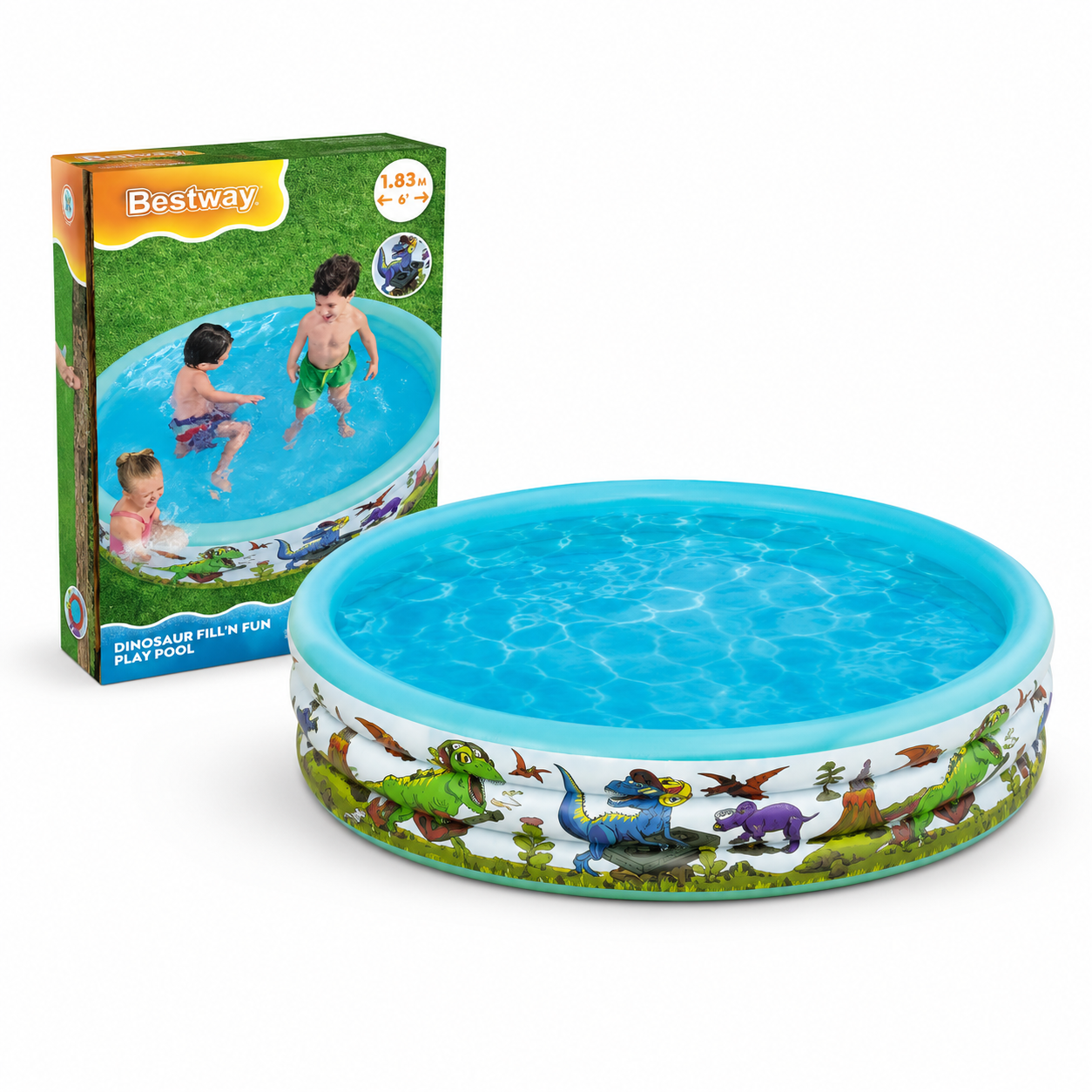 Bestway Dinosaur Fill ’N Fun Play Pool – 6ft x 15in Kids Pool