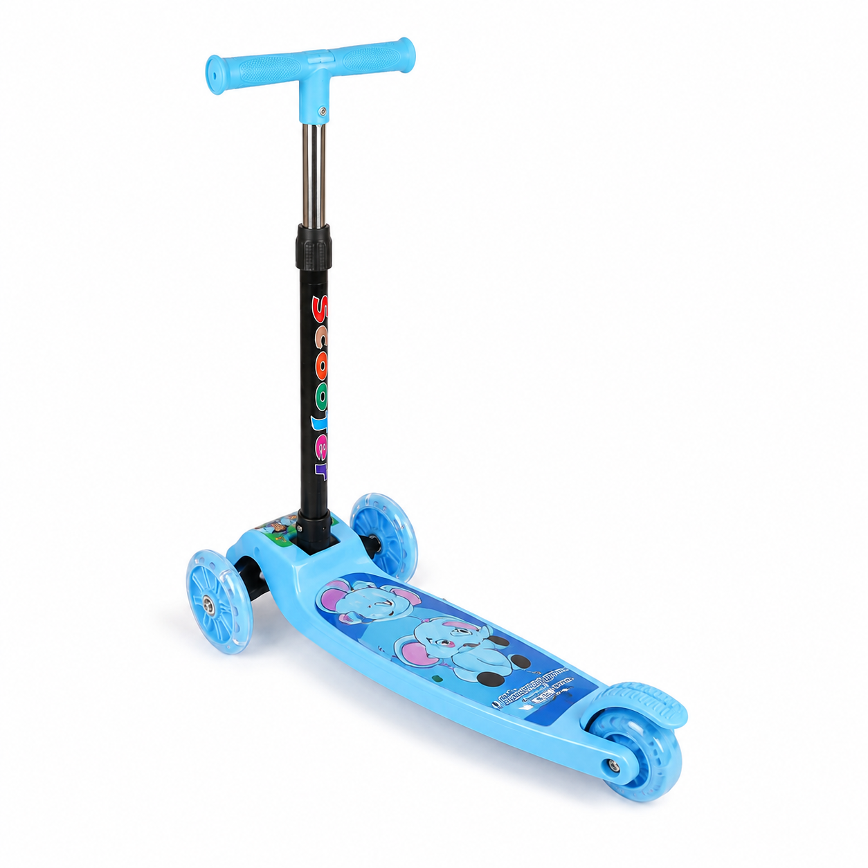 3-Wheel Foldable Kids Scooter with LED Light-Up Wheels – Adjustable Height Kick Scooter for Boys & Girls