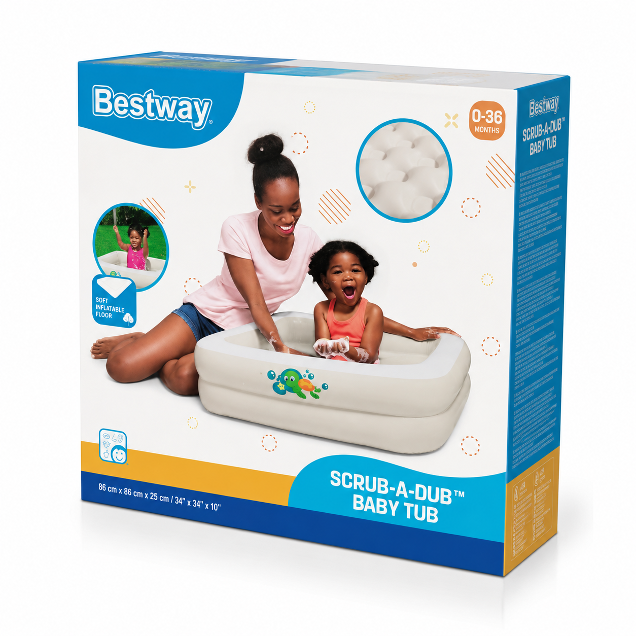 Bestway Scrub-A-Dub Baby Inflatable Tub – 34" x 34" x 10"