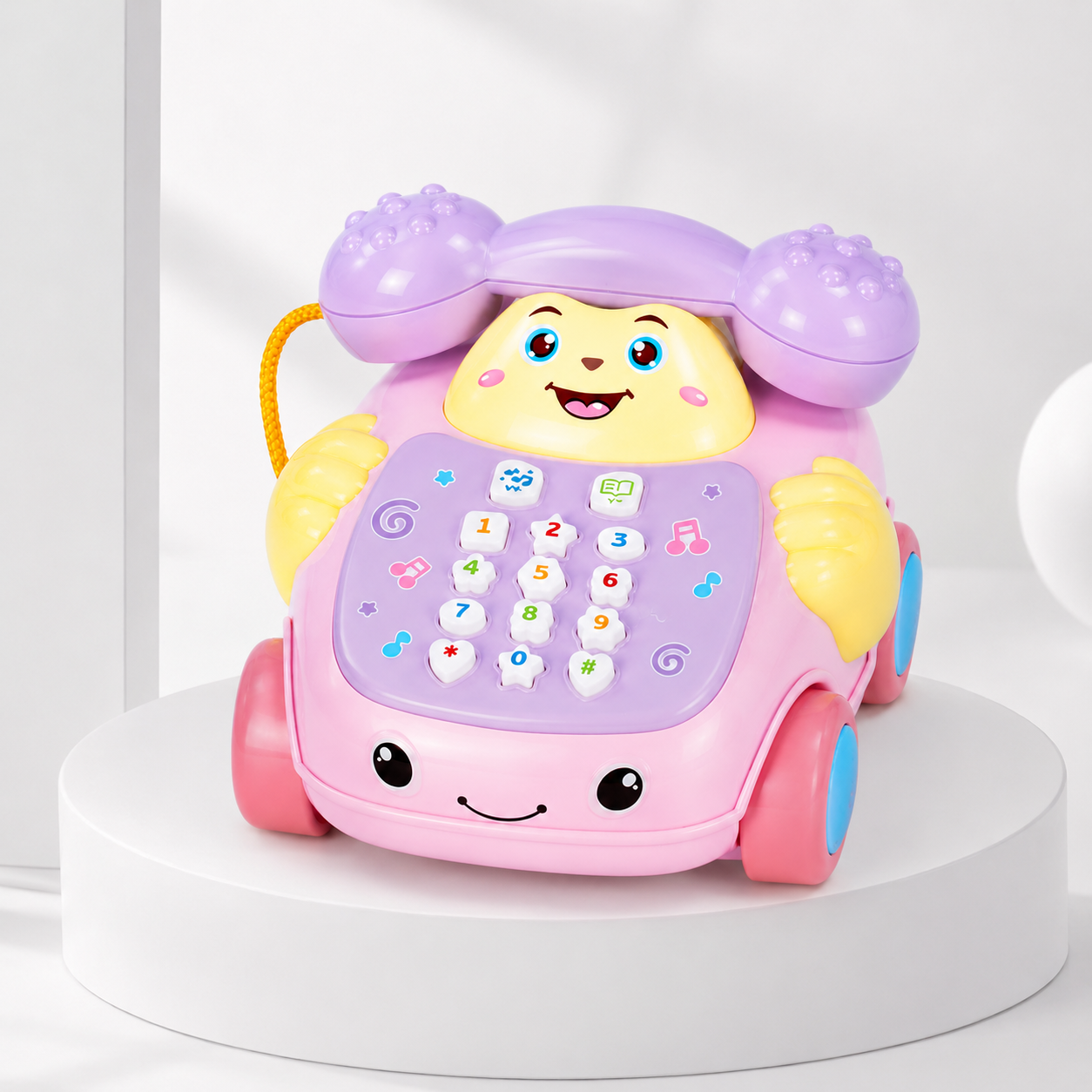 Cartoon Musical Telephone Pull Along Toy
