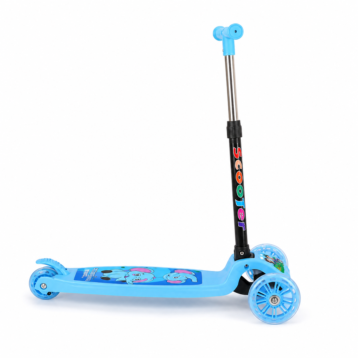 3-Wheel Foldable Kids Scooter with LED Light-Up Wheels – Adjustable Height Kick Scooter for Boys & Girls