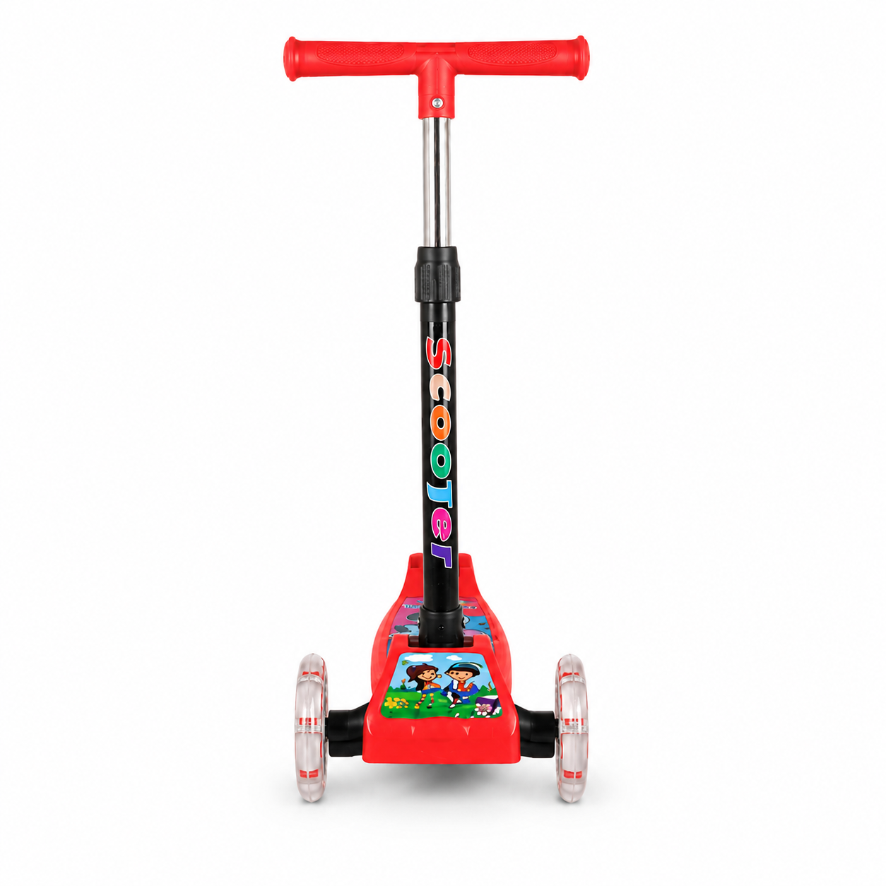 3-Wheel Foldable Kids Scooter with LED Light-Up Wheels – Adjustable Height Kick Scooter for Boys & Girls