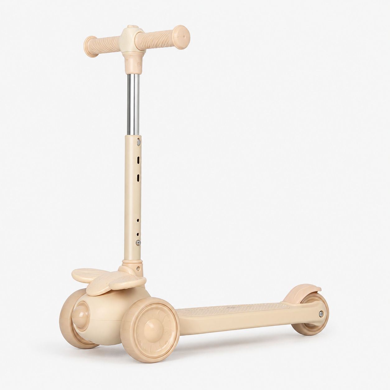 3-Wheel Scooter with Light and Sound Effects, Peach-Beige