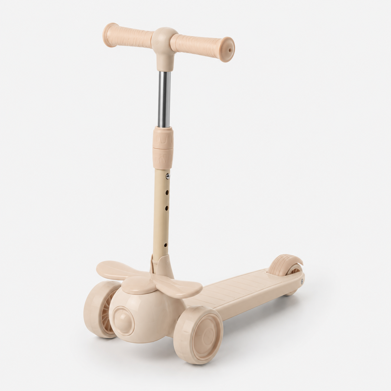 3-Wheel Scooter with Light and Sound Effects, Peach-Beige