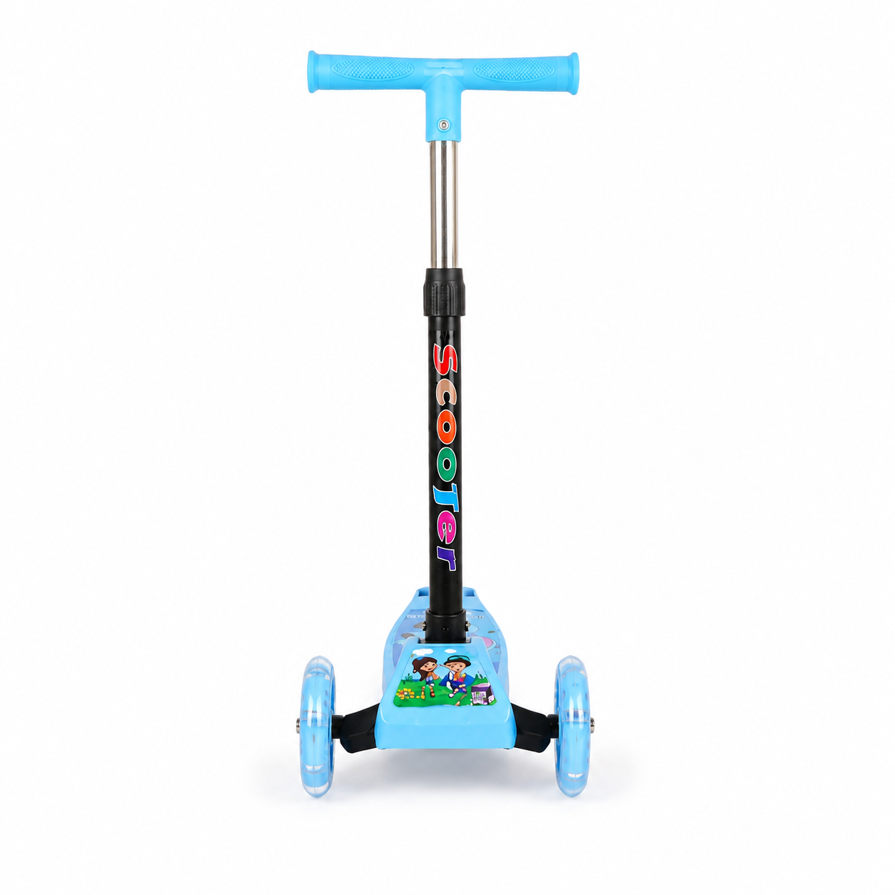 3-Wheel Foldable Kids Scooter with LED Light-Up Wheels – Adjustable Height Kick Scooter for Boys & Girls