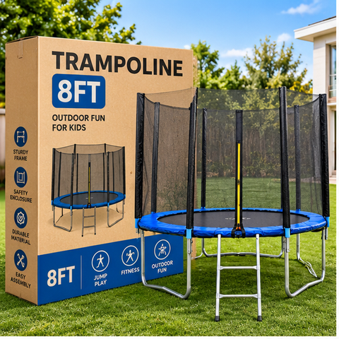 12 ft Outdoor Trampoline with Enclosure and Ladder
