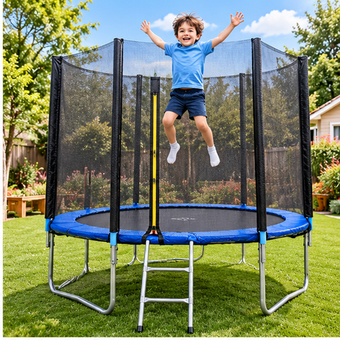 12 ft Outdoor Trampoline with Enclosure and Ladder