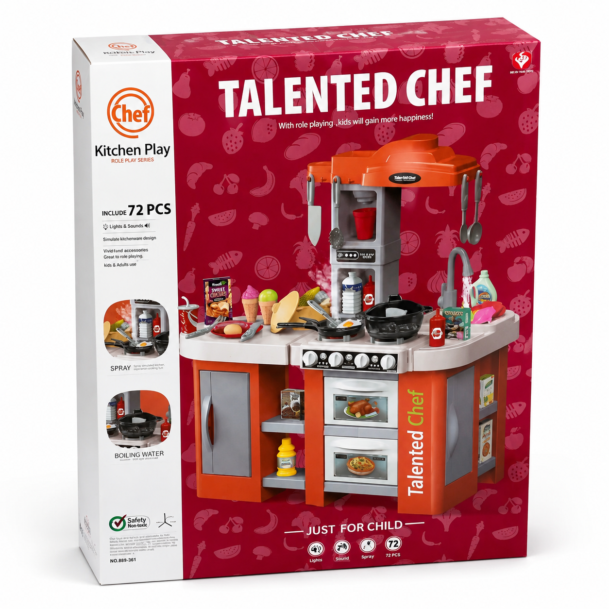 Talented Chef Kitchen Play Set - 72 Pieces