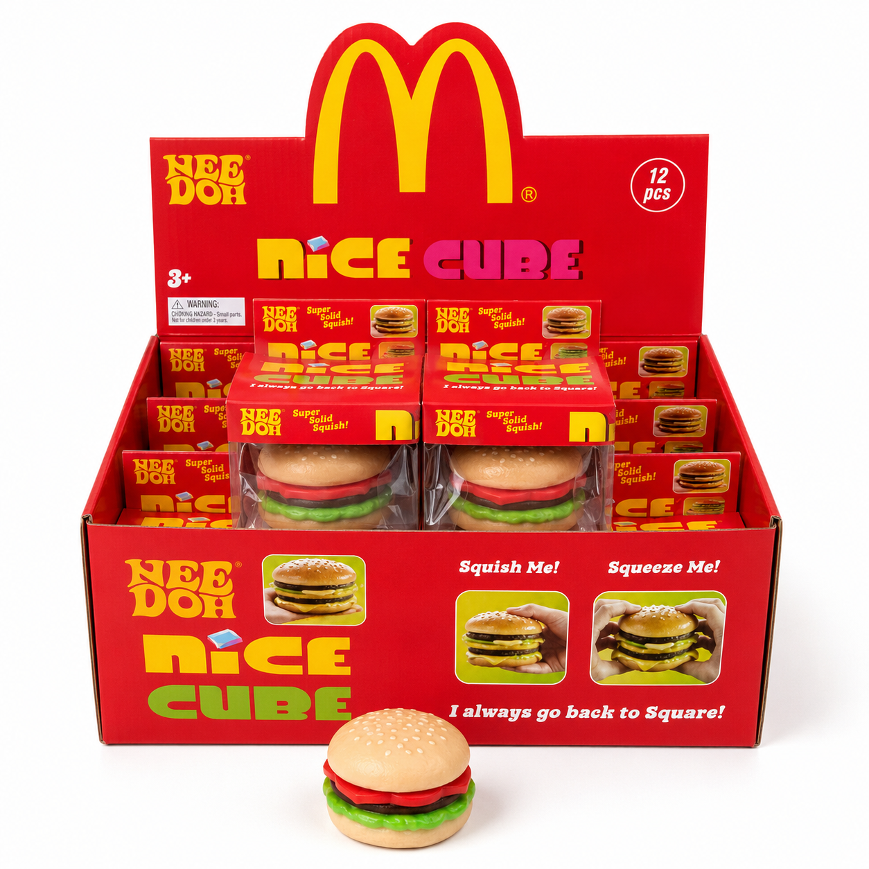 Nee Doh Nice Cube Hamburger Super Solid Squish