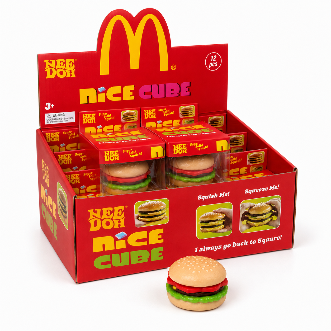 Nee Doh Nice Cube Hamburger Super Solid Squish