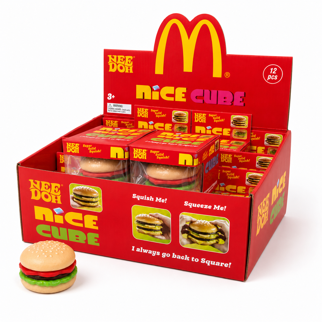 Nee Doh Nice Cube Hamburger Super Solid Squish