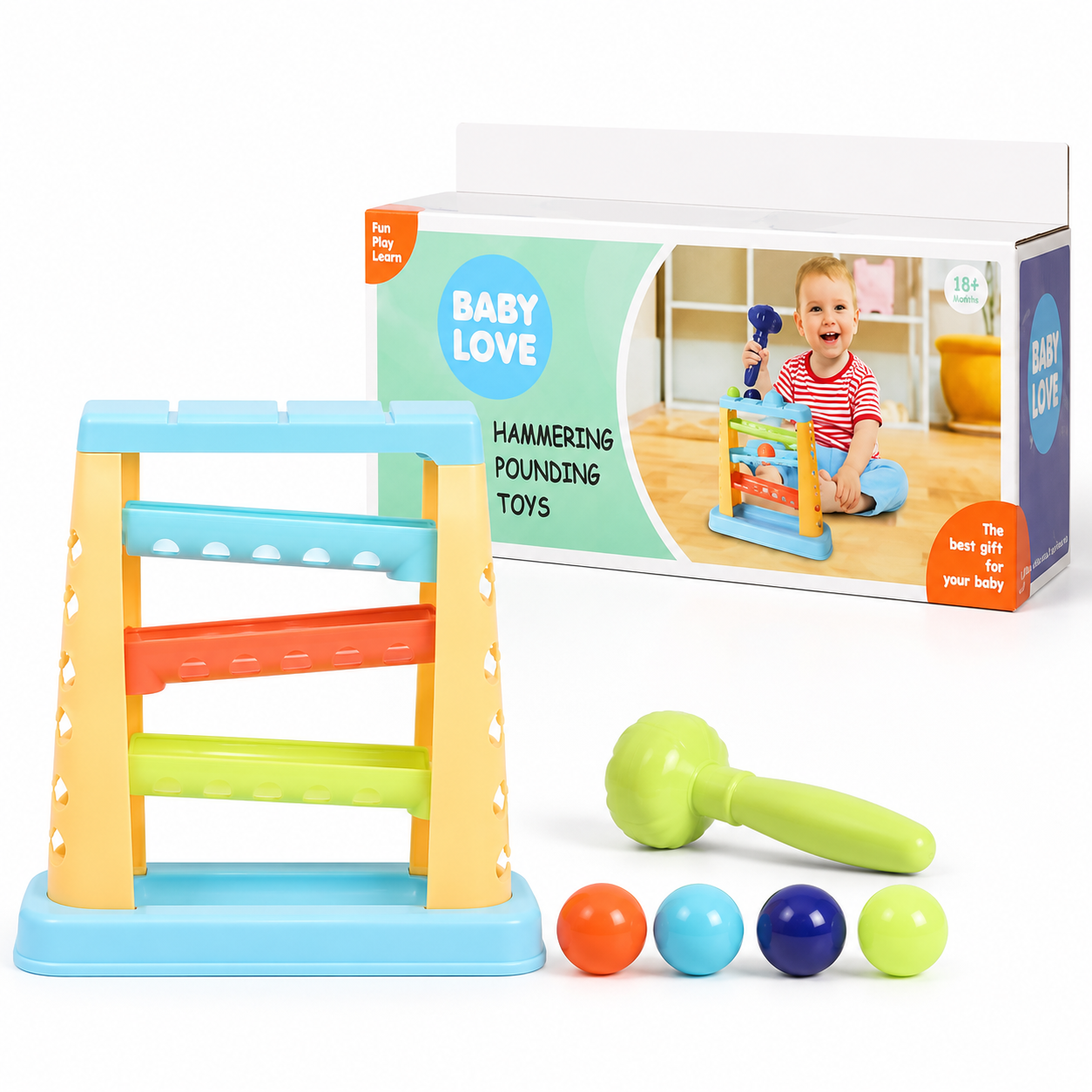 Baby Love Hammered Pounding Toys Ball & Hammer Set