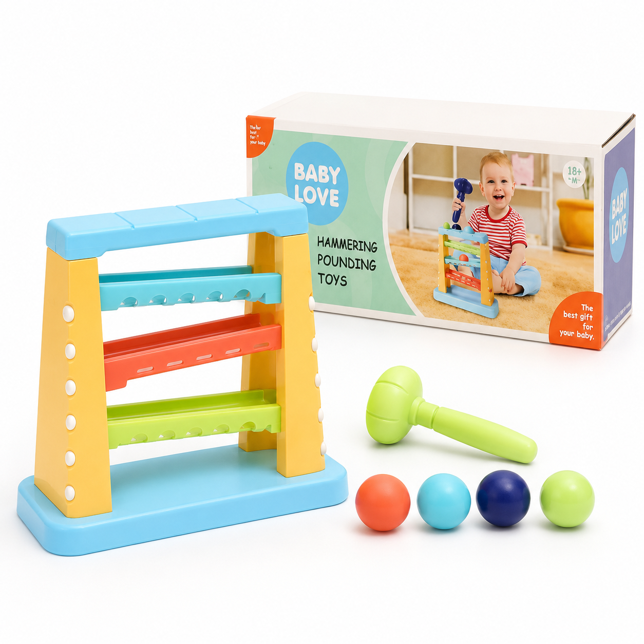 Baby Love Hammered Pounding Toys Ball & Hammer Set