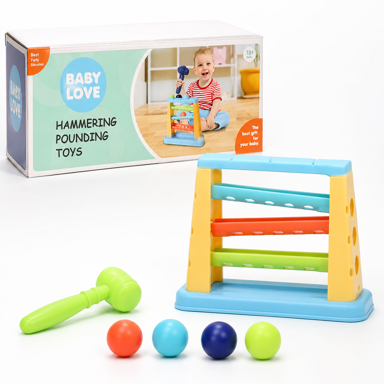 Baby Love Hammered Pounding Toys Ball & Hammer Set