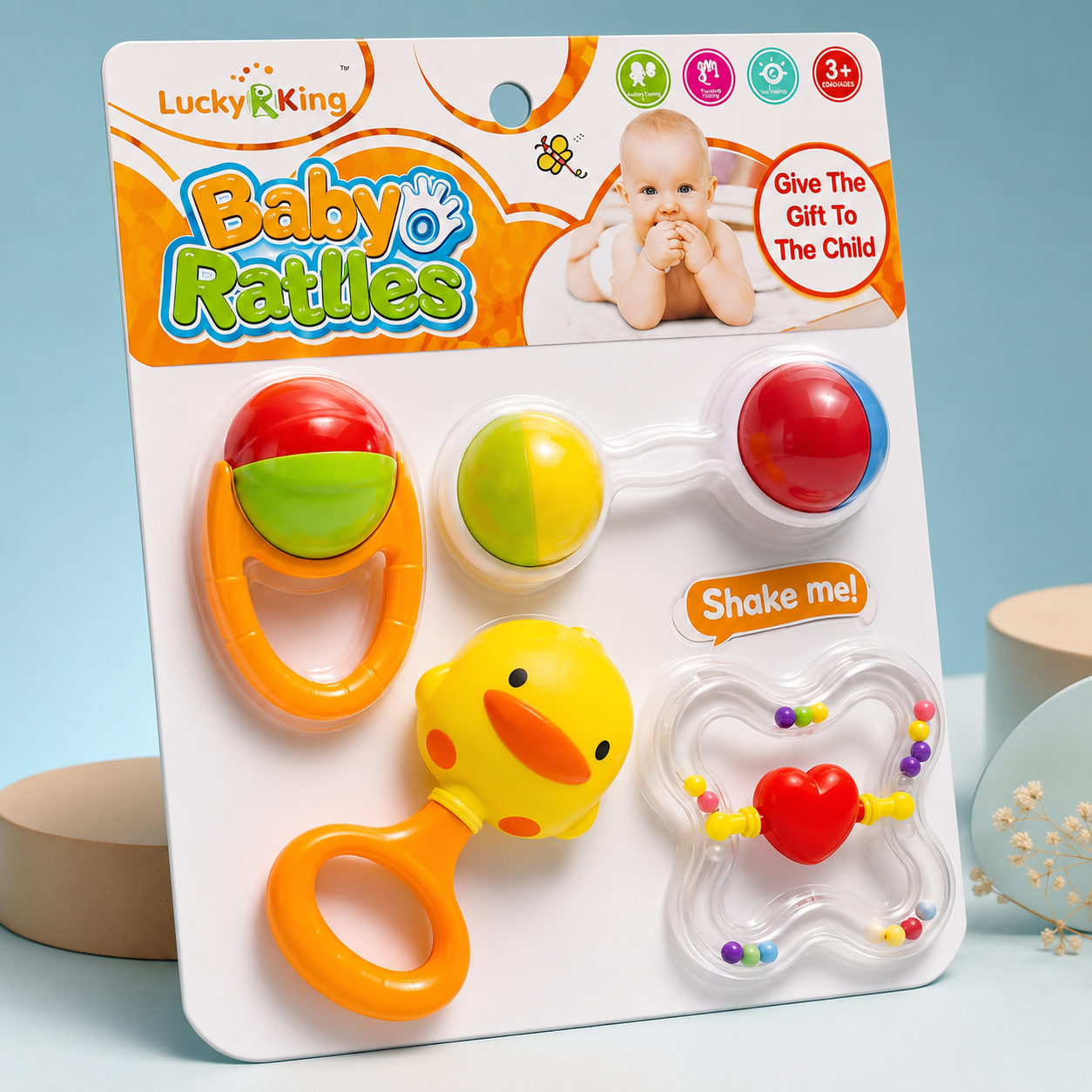 Lucky King Baby Rattles 5-Piece Set