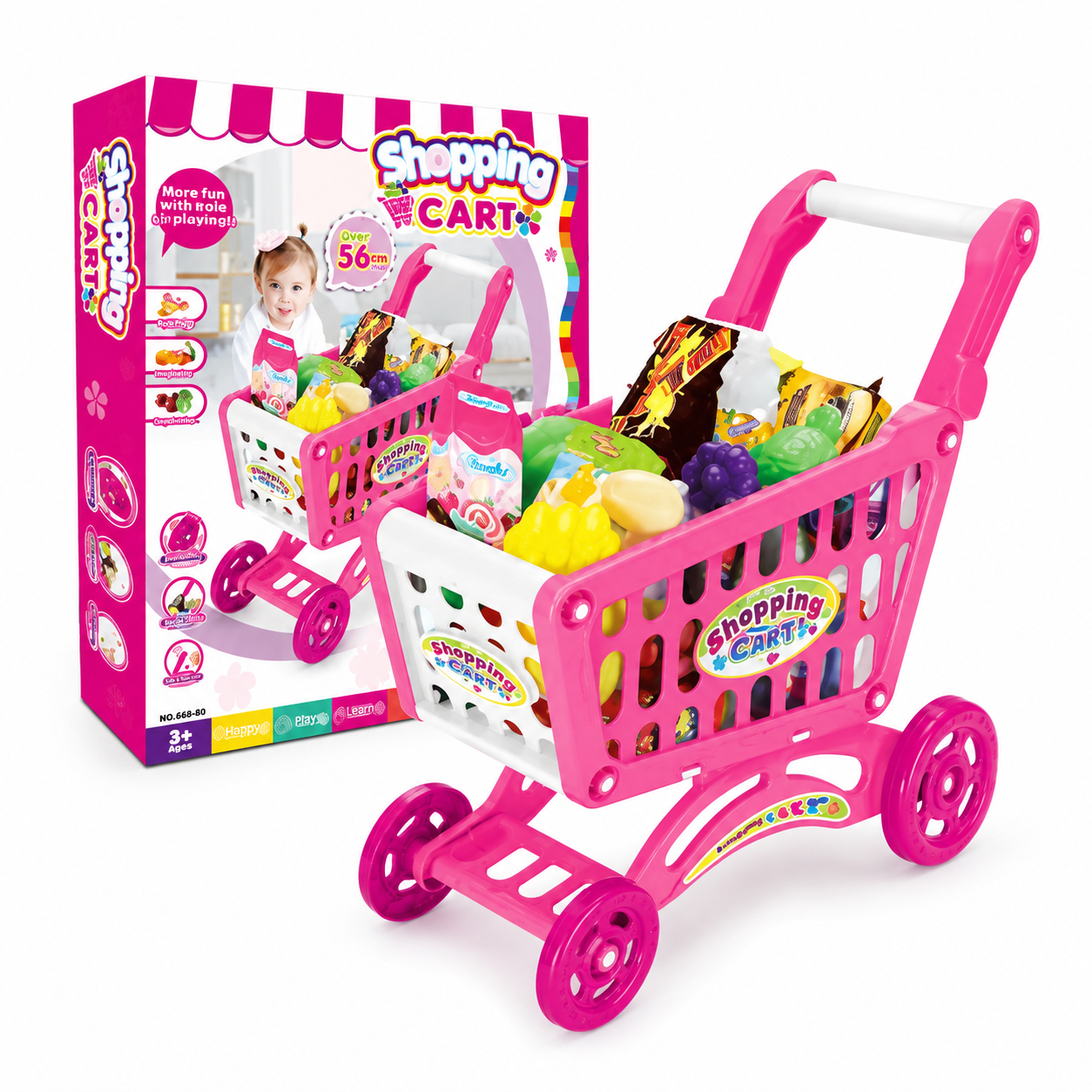 Kids Shopping Cart Play Set 56+ PCS