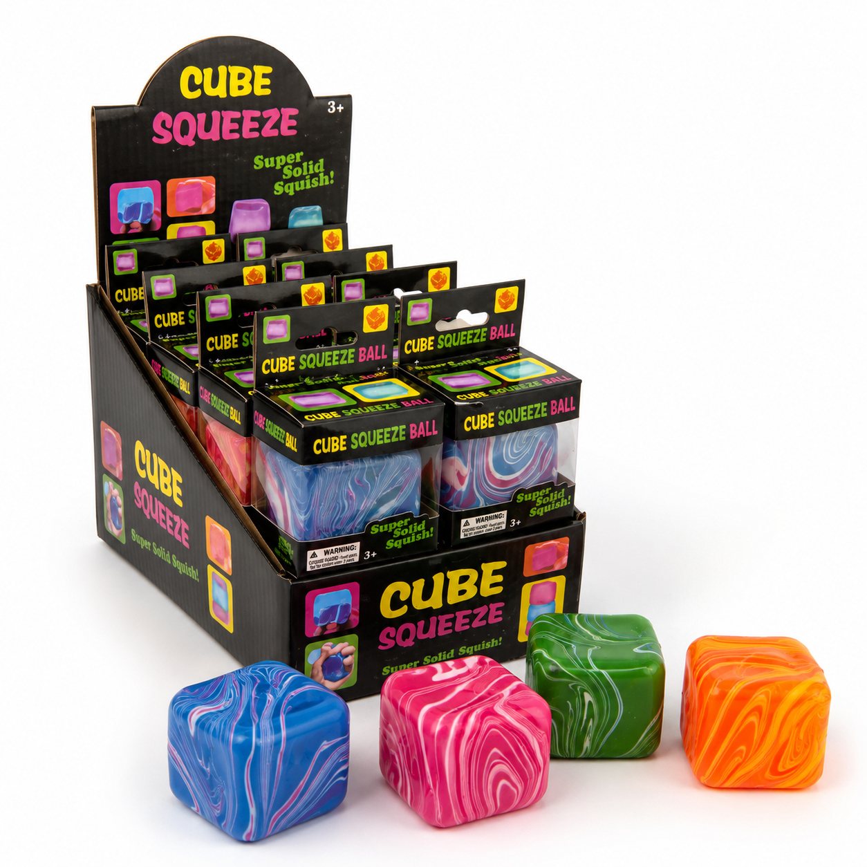 Cube Squeeze Ball Marble Swirl Squishy