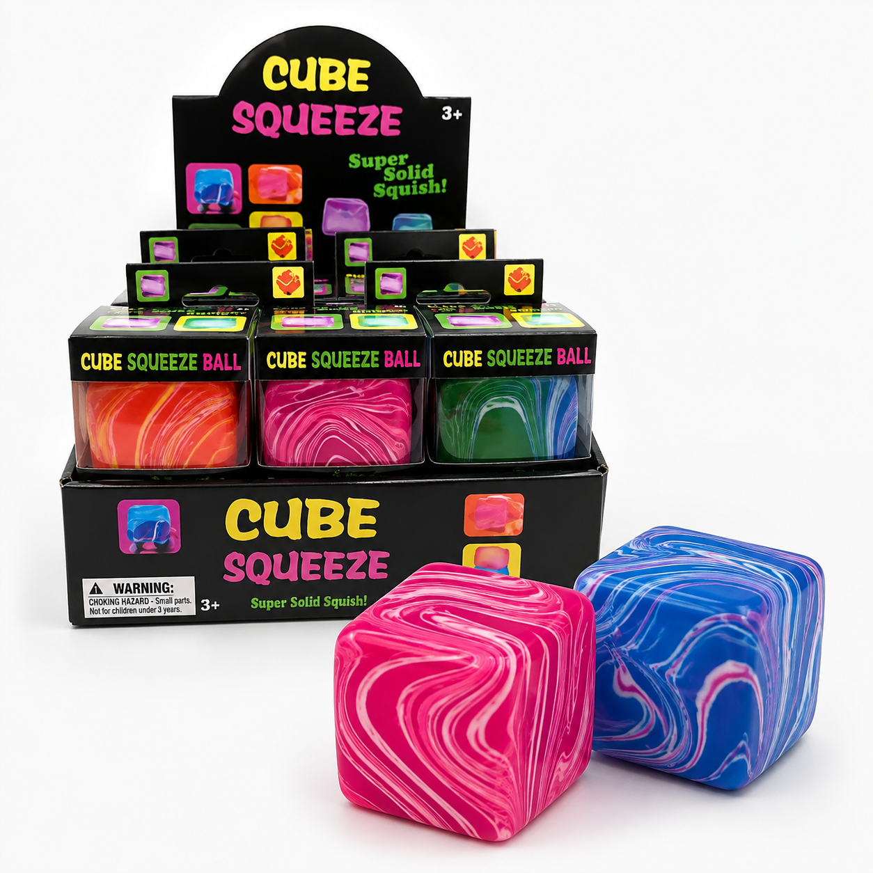 Cube Squeeze Ball Marble Swirl Squishy