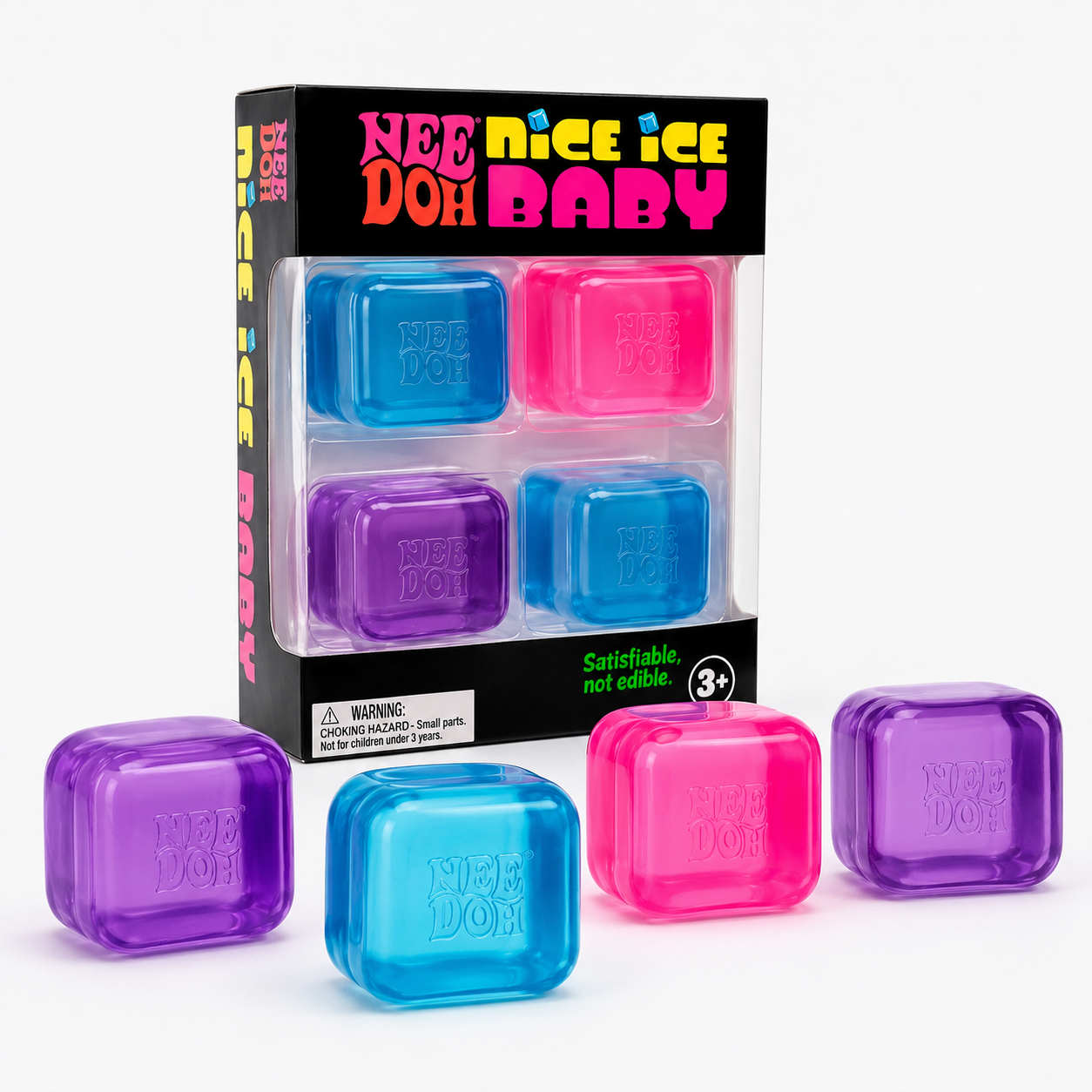 Nee Doh Nice Ice Baby 4 Pack Squishy Cubes