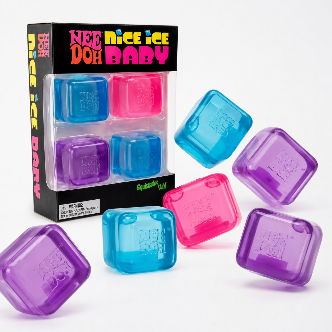 Nee Doh Nice Ice Baby 4 Pack Squishy Cubes