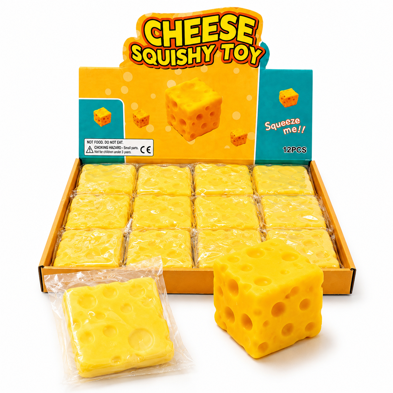 Cheese Cube Squishy Toy