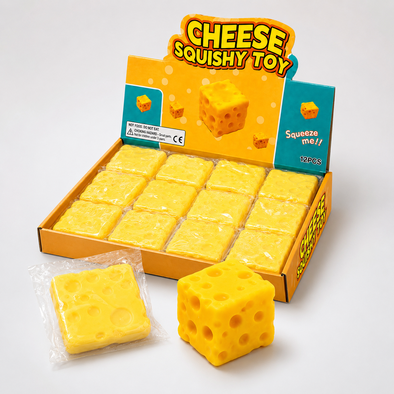 Cheese Cube Squishy Toy