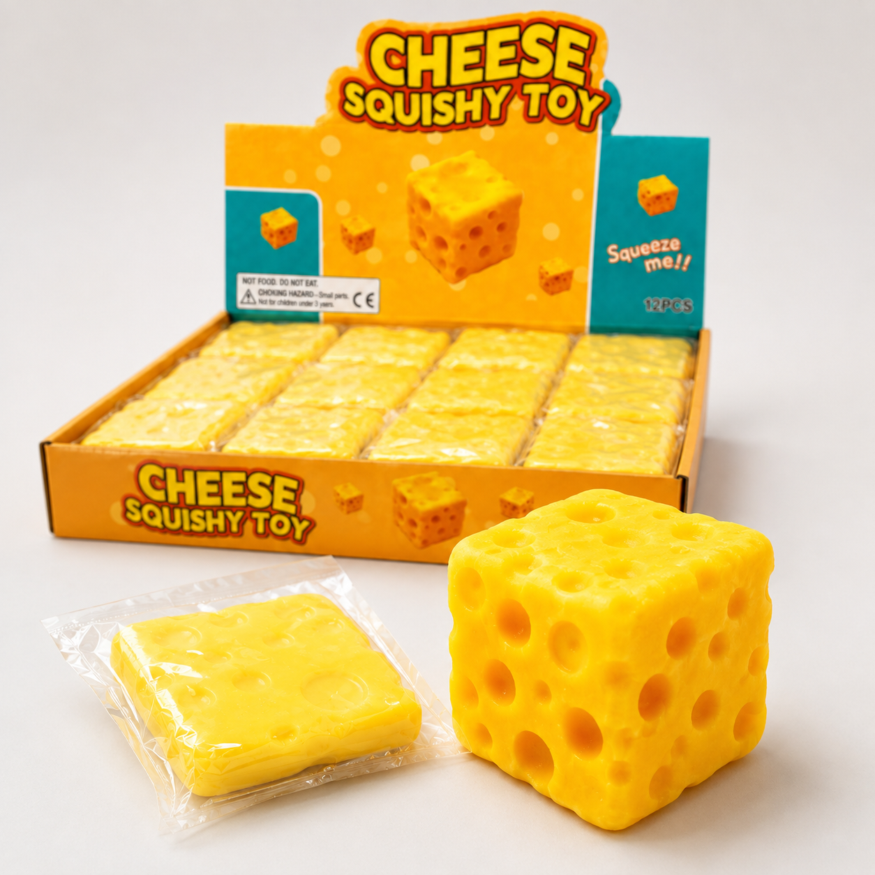 Cheese Cube Squishy Toy