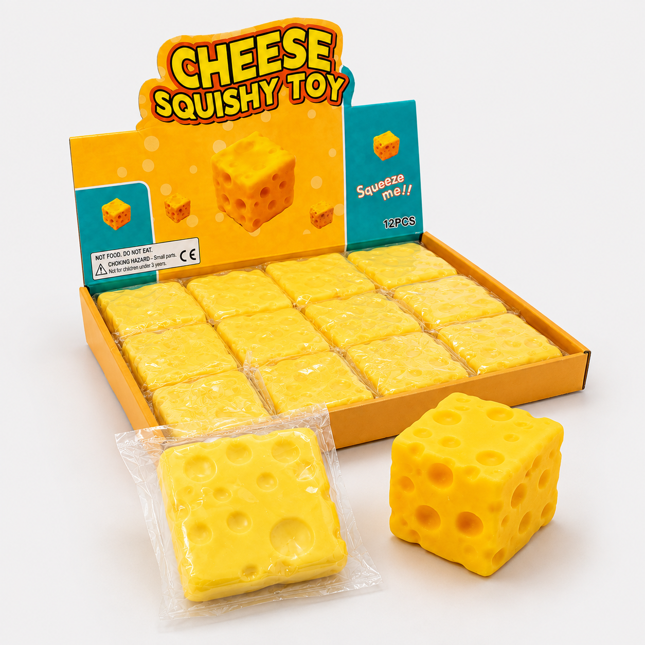 Cheese Cube Squishy Toy