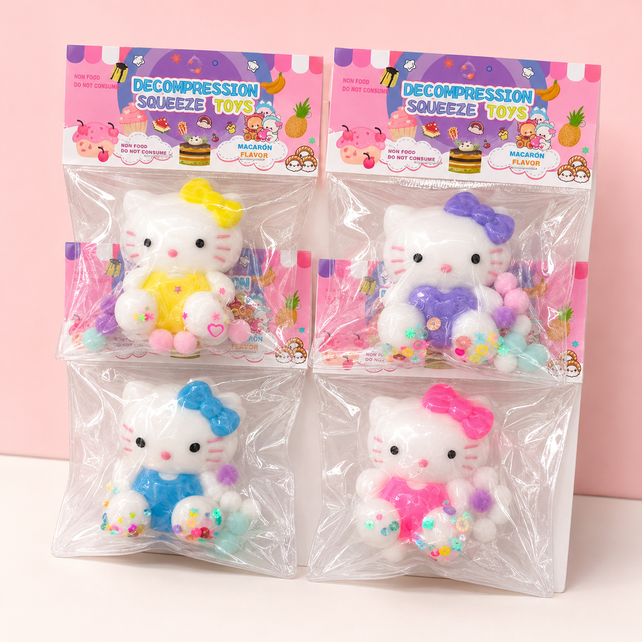 Cute Kitty Flashing Spinning Top Toy – Assorted Bow Colors