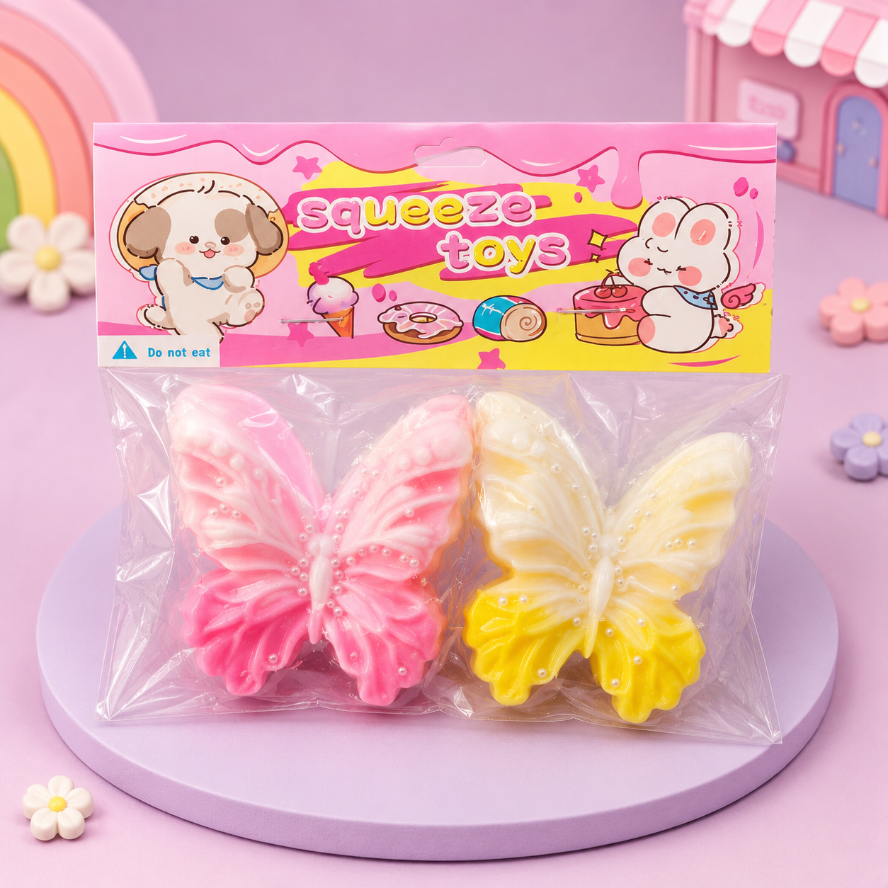 Butterfly Squeeze Toy with Pearl Details – Assorted Colors