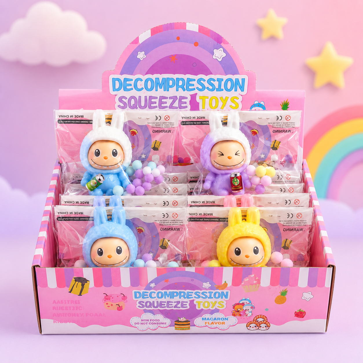Cute Hooded Doll Decompression Squishy Toy – Assorted Colors
