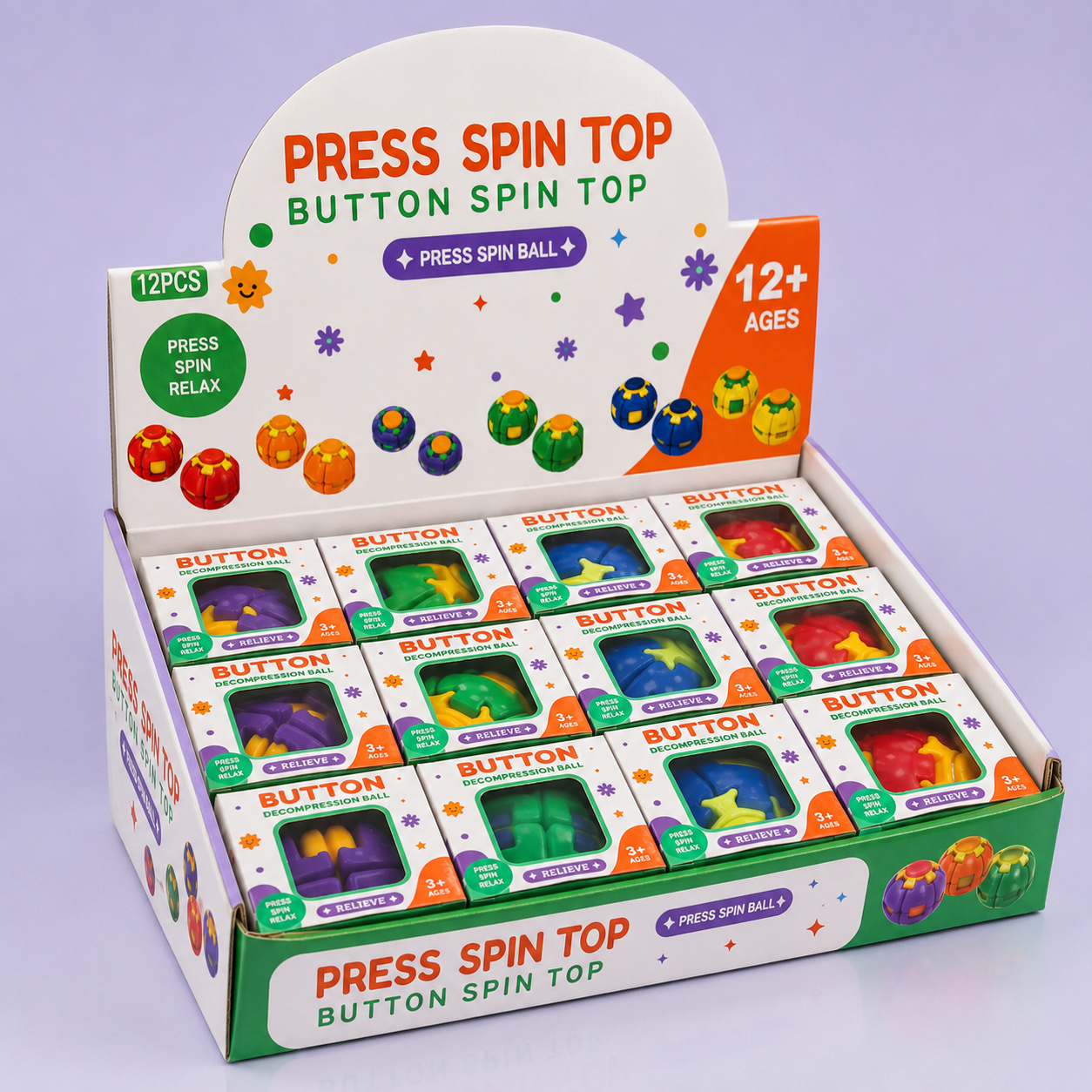 FAT-PST-001 | Press Button Lattu Spinning Top – Assorted Colors
