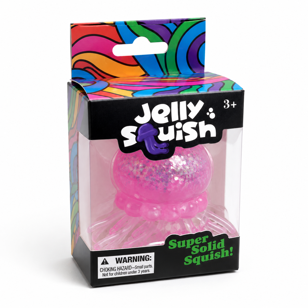 FTY-SQ-011 Jelly Squish Glitter Jellyfish Toy