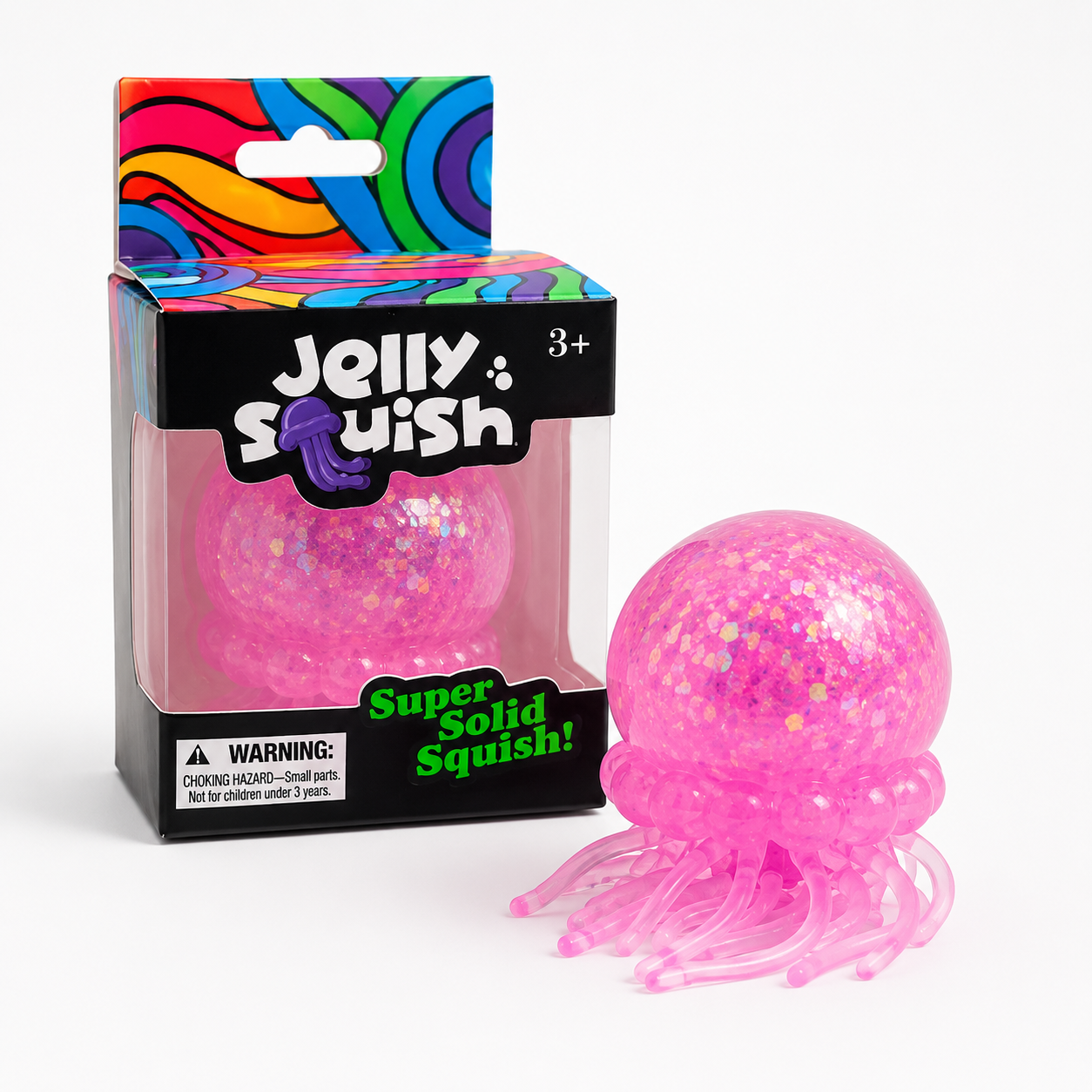 FTY-SQ-011 Jelly Squish Glitter Jellyfish Toy
